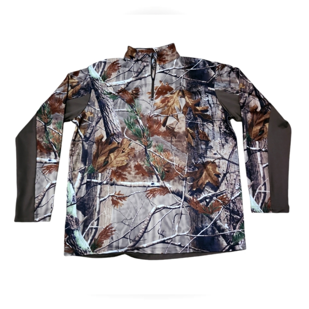 Men's Realtree Quarter Zip Long Sleeve‎ Camo Pullover Size Large